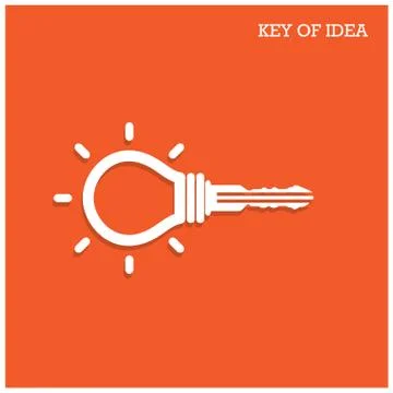 Creative light bulb idea concept with padlock symbol. key of idea. business i Stock Illustration