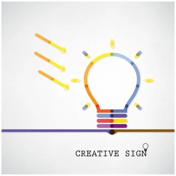 Creative light bulb idea concept background Stock Illustration