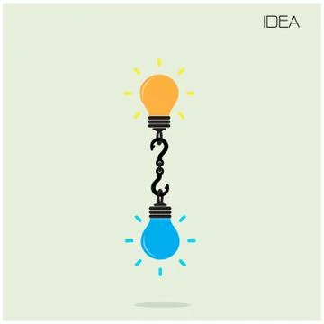 Creative light bulb idea concept background Stock Illustration