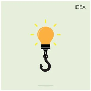Creative light bulb idea concept background Illustrazione stock