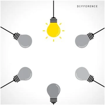 Creative light bulb Idea concept banner background. Different banner concept Stock Illustration