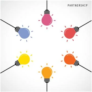 Creative light bulb Idea concept banner background. Brainstorming and teamwor Stock Illustration