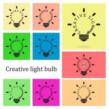 Creative light bulb idea concept,business idea ,education sign Illustrazione stock