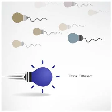 Creative light bulb idea concept,think different concept Stock Illustration