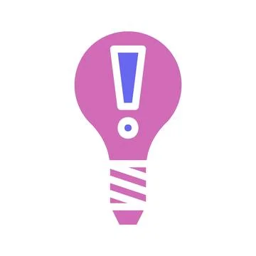 Creative Light Bulb Idea with Exclamation Point 스톡 일러스트