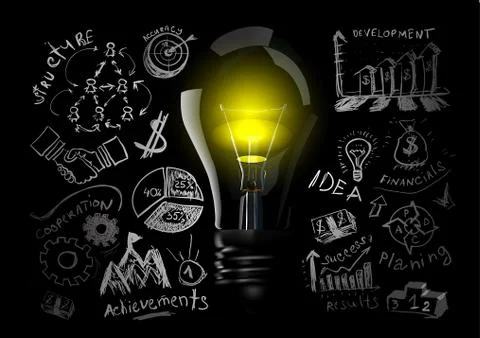 Creative light bulb idea Stock Illustration