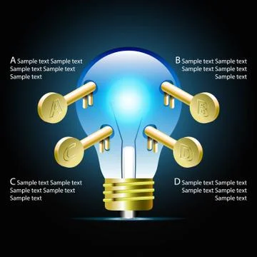 Creative light bulb idea infographic and business Infographic creative design Illustrazione stock