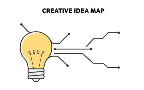 Creative Light Bulb Idea Map with Technology Circuit Lines for Innovation a.. 스톡 일러스트