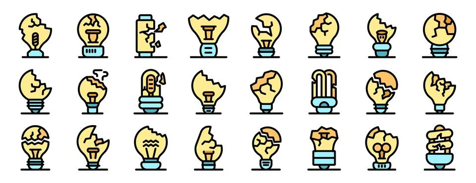 Creative light bulb illustrations with unique designs Stock Illustration