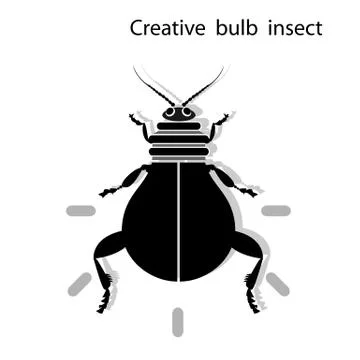 Creative light bulb insect shape , business and ideas concepts. Stock Illustration