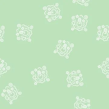 Creative light bulb line seamless pattern Illustrazione stock