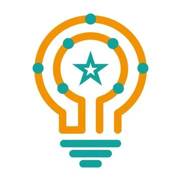 Creative Light Bulb Network Idea Technology Logo Stock Illustration
