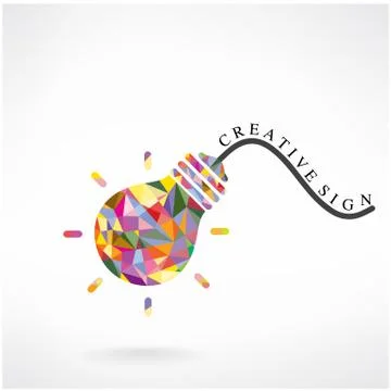 Creative light bulb sign Stock Illustration