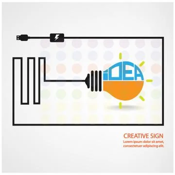 Creative light bulb sign Иллюстрация