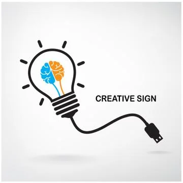 Creative light bulb sign Иллюстрация