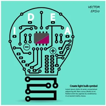 Creative light bulb sign Stock Illustration