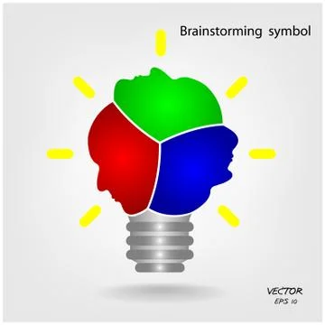 Creative light bulb sign. Illustrazione stock