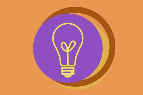 Creative Light Bulb Sign. Retro style illustration. Stock Illustration
