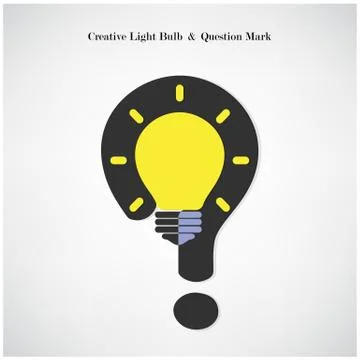 Creative light bulb symbol and question mark sign on background Stock Illustration