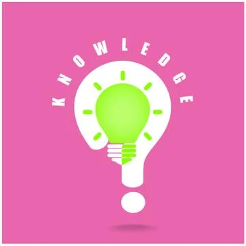 Creative light bulb symbol and question mark sign on background. knowledge an Stock Illustration