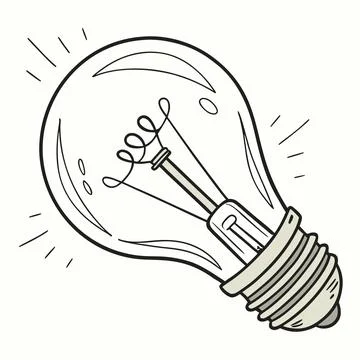 Creative Light Bulb Vector Icon for New Ideas and Energy Stock Illustration