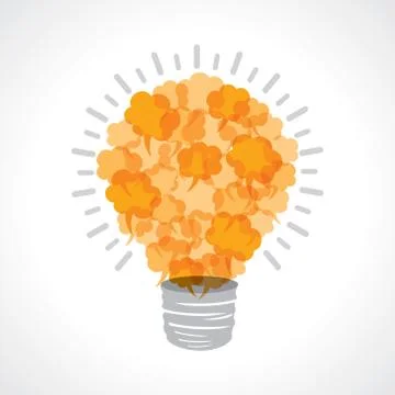 Creative light-bulb of yellow message bubble stock vector 스톡 일러스트