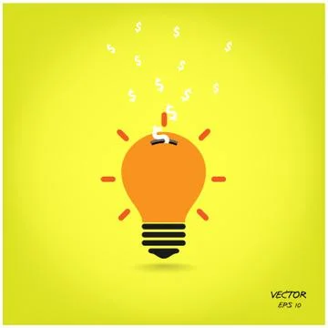 Creative light bulb,saving sign Stock Illustration
