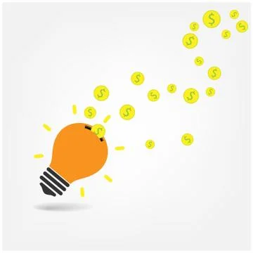 Creative light bulb,saving sign,ideas concepts Stock Illustration