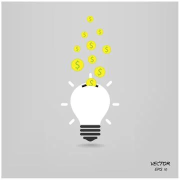 Creative light bulb,saving sign,ideas concepts Stock Illustration