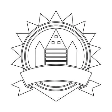 Creative Light House Badge Logo Line Art Icon Nautical Maritime Beacon Embl.. Illustrazione stock
