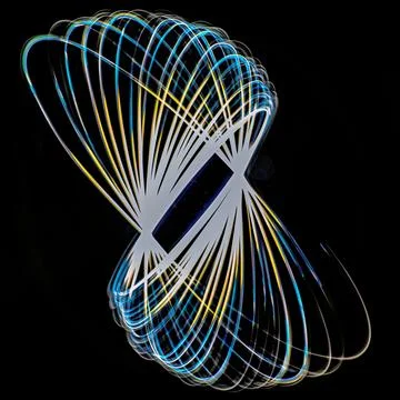 Creative light painting technique, a camera is used to paint with light and crea Stock Illustration