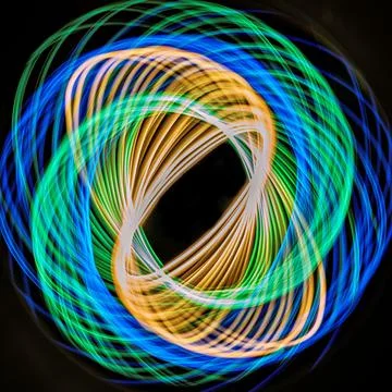 Creative light painting technique, a camera is used to paint with light and crea Stockillustratie