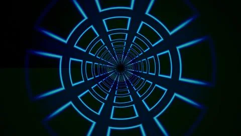 Creative light pattern in dark space shows circular shapes Stock Illustration
