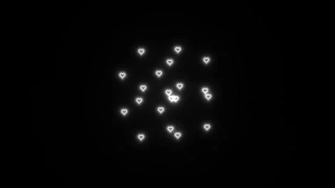 Creative light shapes form heart patterns in dark space Stock Footage 338181020