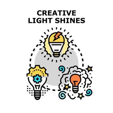 Creative light shines concept developing new ideas 스톡 일러스트