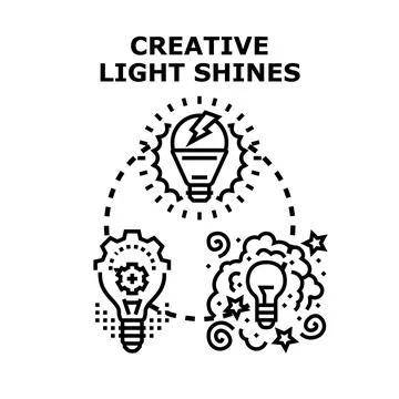 Creative light shines concept developing new ideas 库存插图
