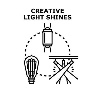 Creative light shining concept vector illustration capturing ideas Stock Illustration