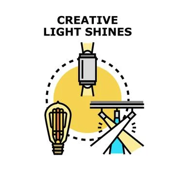 Creative light shining concept vector illustration capturing ideas Stock Illustration