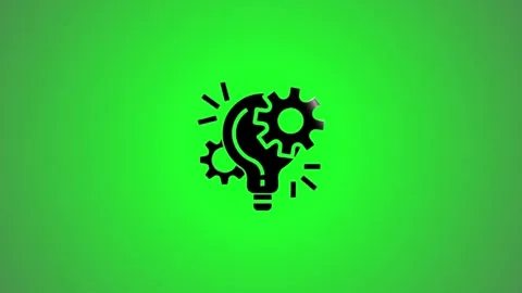 Creative lightbulb and gear icon animation symbolizing innovation, problem-.. Stock Footage 346496228