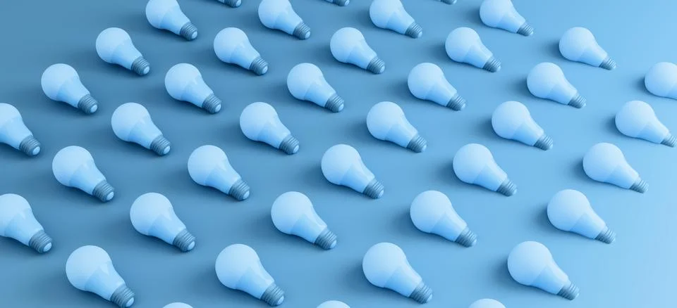 Creative Lightbulb Concepts on Colorful Backgrounds  Innovation, Energy, Ideas Stock Illustration