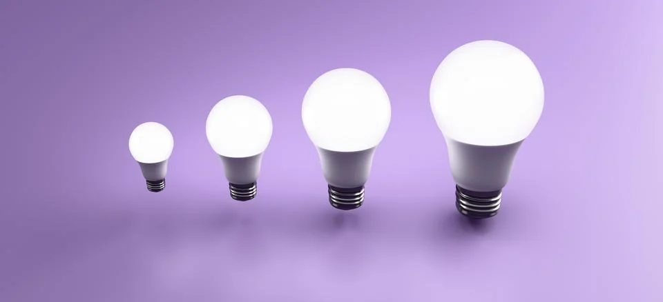 Creative Lightbulb Concepts on Colorful Backgrounds Innovation, Energy Ideas Stock Illustration