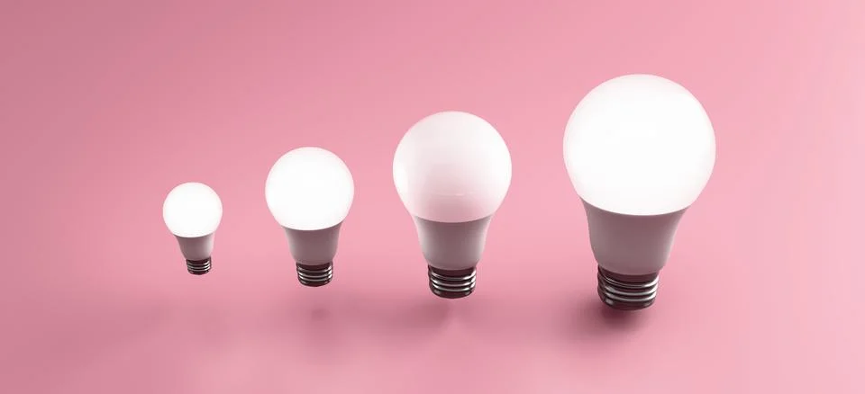 Creative Lightbulb Concepts on Colorful Backgrounds Innovation, Energy Ideas Stock Illustration