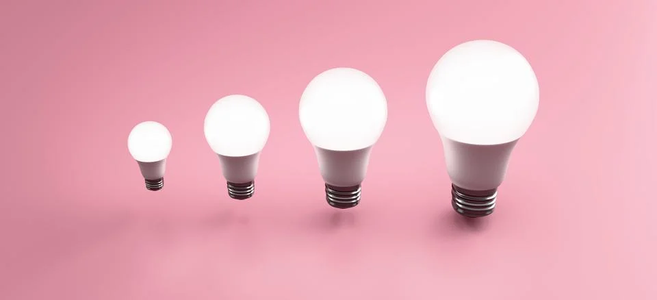 Creative Lightbulb Concepts on Colorful Backgrounds Innovation, Energy Ideas Stock Illustration