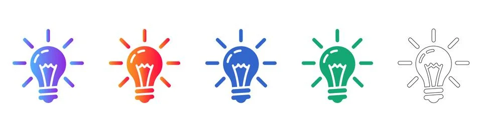 Creative Lightbulb Innovation Icons Stock Illustration
