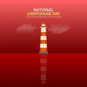Creative Lighthouse ads design. Creative Lighthouse day, August 7, vector, .. Stock Illustration