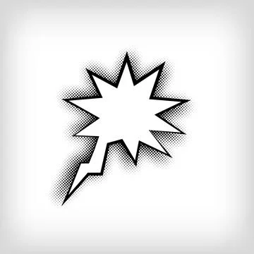 Creative lightning zigzag speech bubble pop art dot design. Stock Illustration