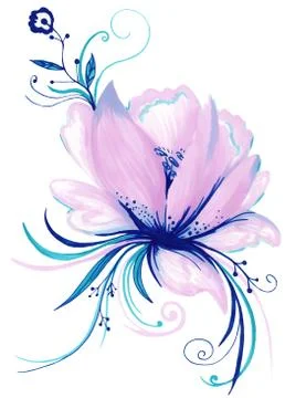 Creative Lily Flower Decorative Element Stock Illustration
