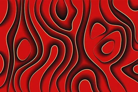 Creative line art. Dark red waves paper style abstract background vector design Иллюстрация