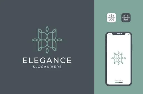 Creative line art logo design Stock Illustration