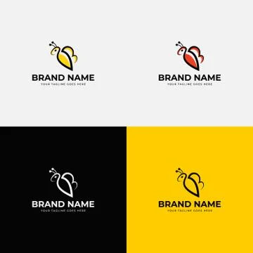 Creative line bee honey logo design vector concept template illustration for  Stock Illustration